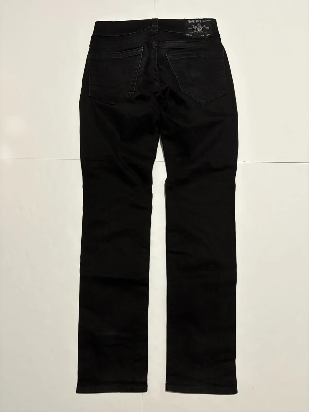 True Religion Geno Relaxed Slim Black Jeans 28